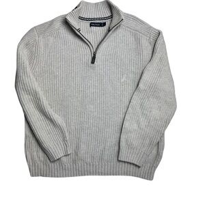 Nautica Men's Khaki Gray 1/4‎ Zip Sweater 90’s VTG